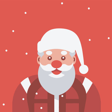 A cartoon of Santa Claus or father Christmas face illustration.