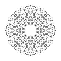  Coloring book simple flower Mandala design vector file