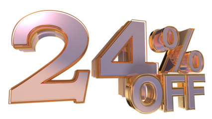 Gold 3d number 24%