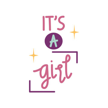 Its A Girl Hand Lettering