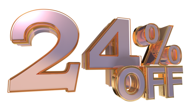 Gold 3d number 24%