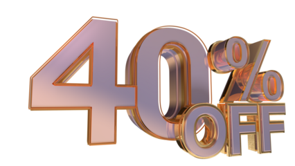 Gold 3d number 40%