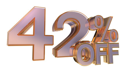 Gold 3d number 42%