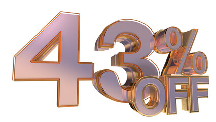 Gold 3d number 43%