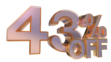 Gold 3d number 43%