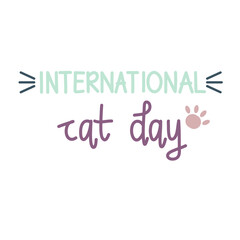 International Cat Day Hand Lettering