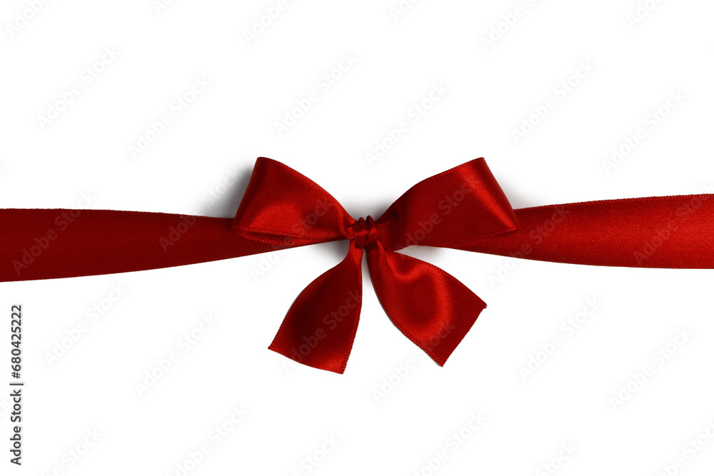 Canvas Prints red gift bow on white