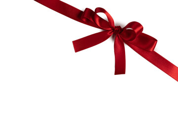 Red bow isolated on white