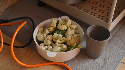 Sorted Cauliflower in the bowl and ready to cook