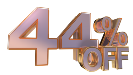 Gold 3d number 44%