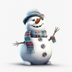 snowman with hat on white background
