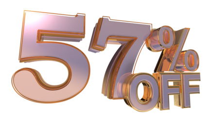Gold 3d number 57%