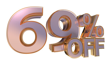 Gold 3d number 69%