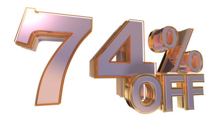 Gold 3d number 74%