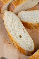 wheat loaf of bread close-up on the table