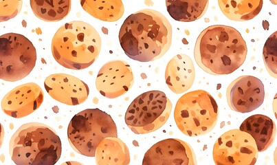 Obraz premium Chocolate Cookie Pattern, Generative AI