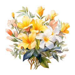 Obraz premium Allamanda, Flowers, Watercolor illustrations