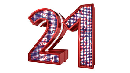 Creative 3d number 21