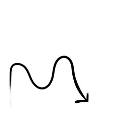 black  hand drawn pencil arrows. Doodle curved chalk 