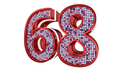 Creative 3d number 68