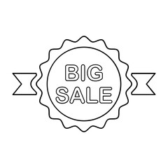 Big Sale Tag Icon In Outline Style