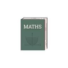 Mathematician textbook flat style, vector illustration