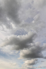 the sky in clouds of different shapes and sizes