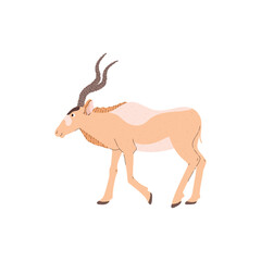 Smiling antelope desert animal flat style, vector illustration