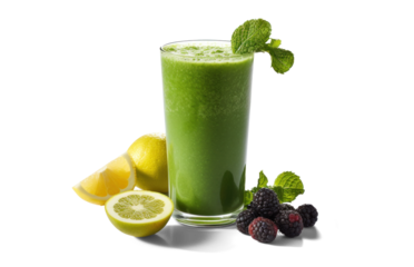 green smoothie, png file of isolated cutout object with shadow on transparent background.