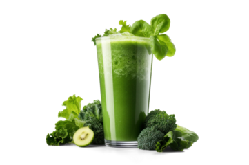 green smoothie, png file of isolated cutout object with shadow on transparent background.