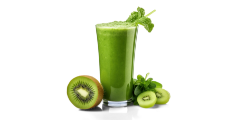 green smoothie, png file of isolated cutout object with shadow on transparent background.