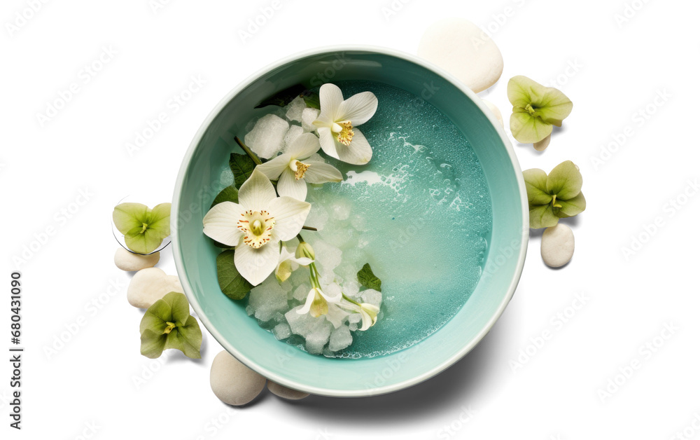 Wall mural day spa set, png file of isolated cutout object with shadow on transparent background.