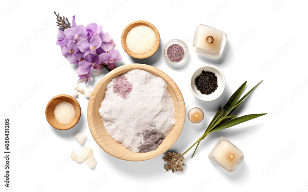 Wall mural day spa set, png file of isolated cutout object with shadow on transparent background.