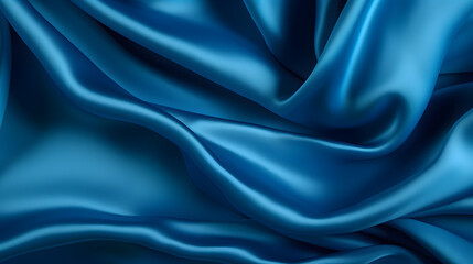 Obraz premium Smooth, lustrous texture of rich blue silk fabric