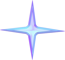 Obraz premium Y2k 3D star for decoration hologram 