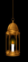 Muslim lamp with candles for Ramadan