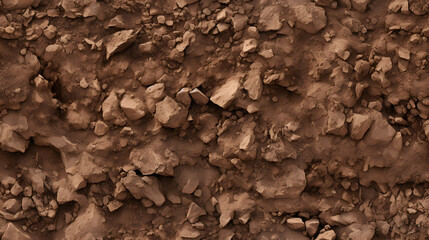 Seamless rocky clay soil ground texture with infinite pattern - obrazy, fototapety, plakaty