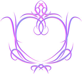 Y2K 3D tattoo heart frame hologram 