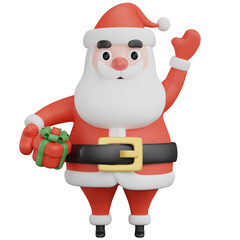 3d render of santa claus with pose.