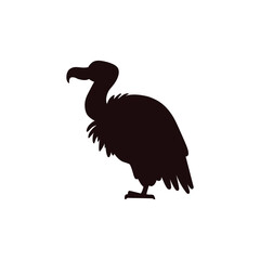 Bird vulture or condor silhouette, vector illustration isolated on white