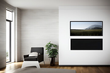 Podium Display Home office concept, picture frame mockup