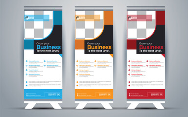 Business Marketing rollup banner design, corporate Business rollup banner Template Design.