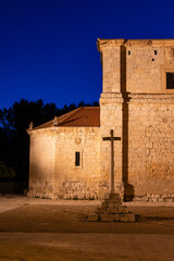 Peñafiel, Spain - October 12, 2023: facade of the church of Saint Paul in the city of Peñafiel,...