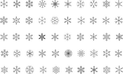 Snowflake snow freeze winter thin line outline icon. Snowflakes thin line icon set. Snowflake Simple Vector illustration