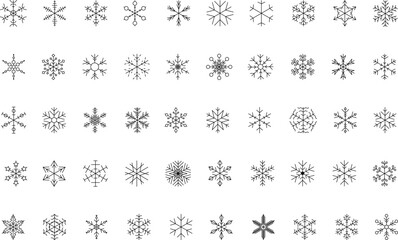 Snowflake snow freeze winter thin line outline icon. Snowflakes thin line icon set. Snowflake Simple Vector illustration