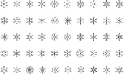 Snowflake snow freeze winter thin line outline icon. Snowflakes thin line icon set. Snowflake Simple Vector illustration