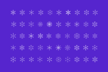 Snowflake snow freeze winter thin line outline icon. Snowflakes thin line icon set. Snowflake Simple Vector illustration