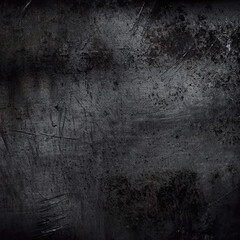 Grunge metal texture Close-up Dark gray and black tones Scratches and rusted areas Ideal for creating an industrial or edgy design