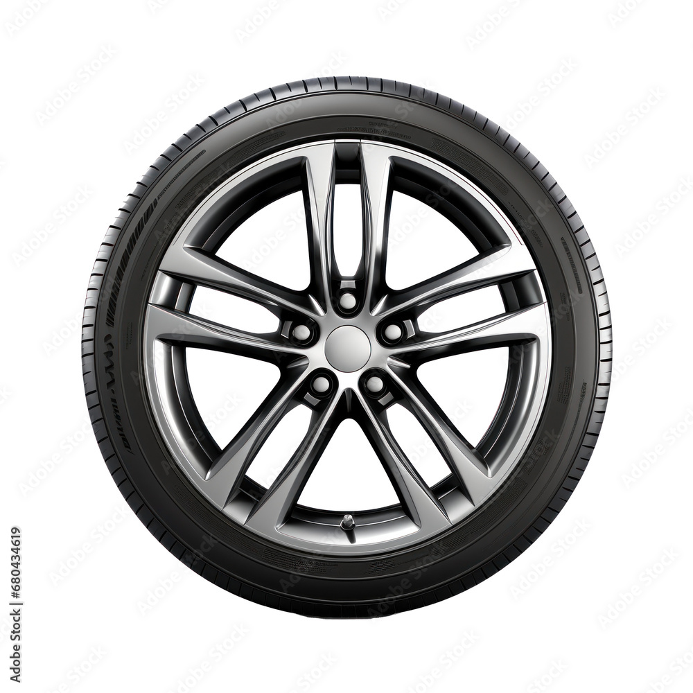 Wall mural car wheel on  transparent background