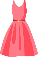 pink dress illustration isolated on white background